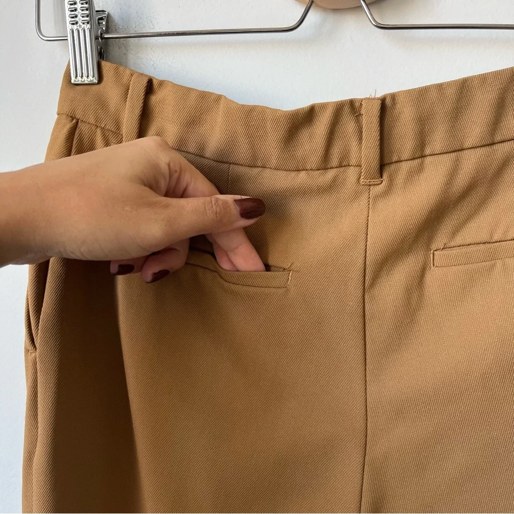 Aritzia Wilfred Tan Midrise Wool Blend Straight Leg Trouser Pants Size 2 - Picture 7 of 10
